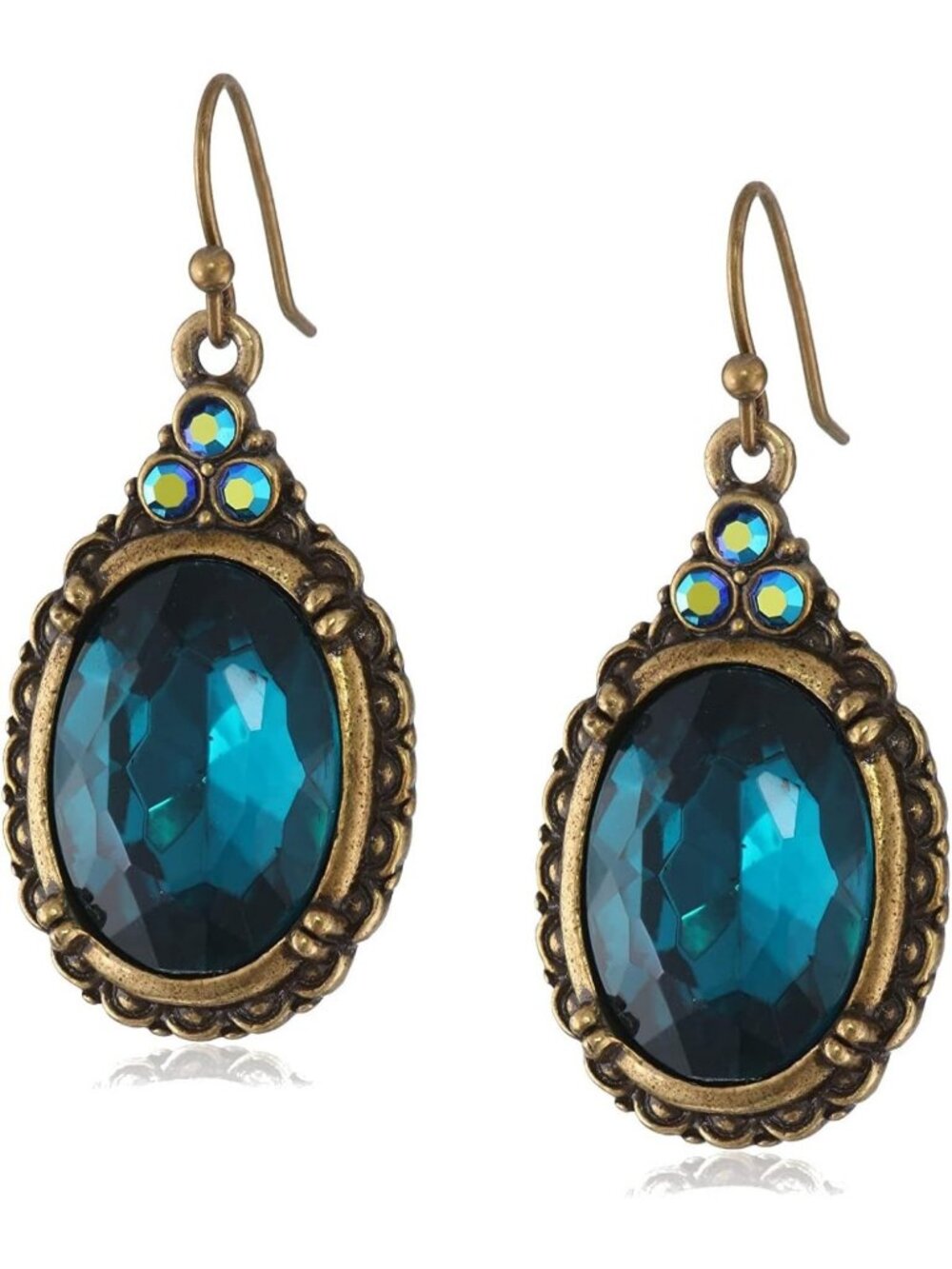 Elegant Victorian Oval Multi-Faceted Drop Earrings - Vintage Style Jewelry